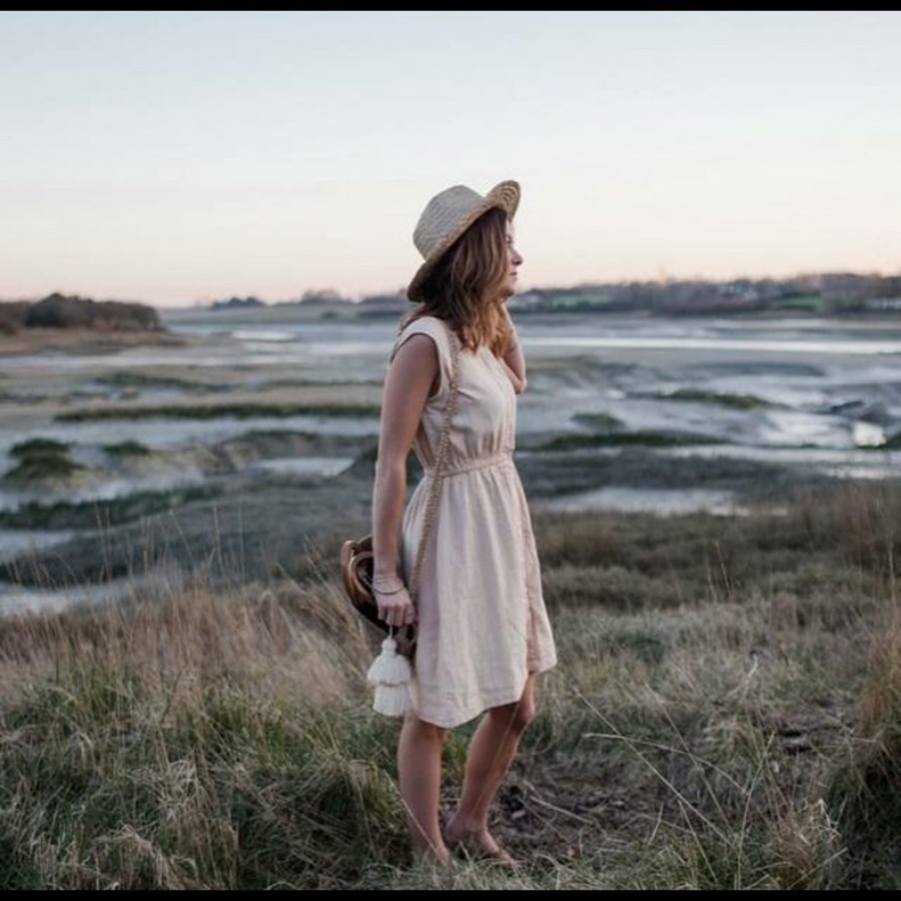 Poudre Organic Cotton gauze dress in Amberlight